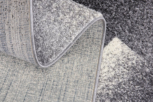 4' X 6' Gray Modern Geometric Area Rug