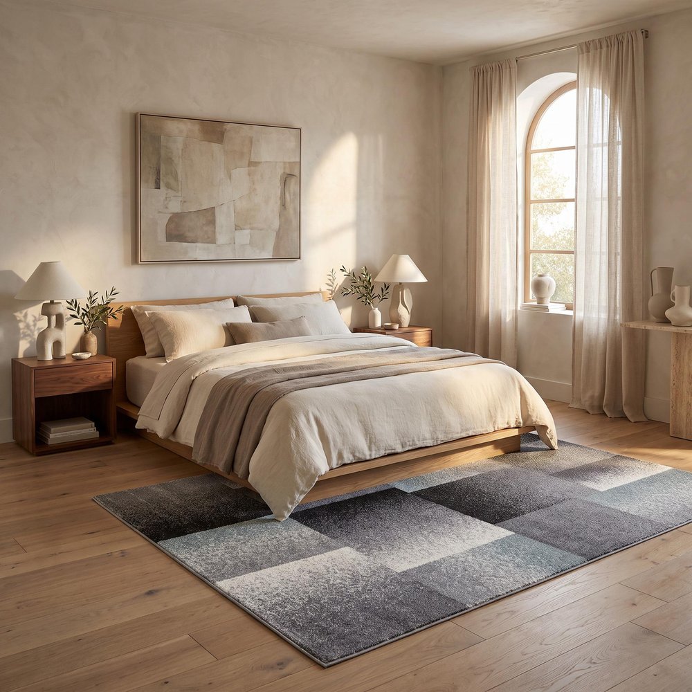 4' X 6' Gray Modern Geometric Area Rug