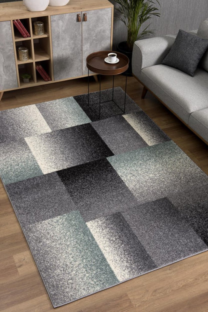 4' X 6' Gray Modern Geometric Area Rug