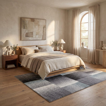 4' X 6' Gray Modern Geometric Area Rug