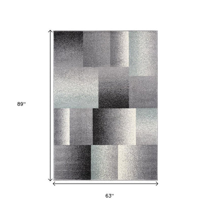 4' X 6' Gray Modern Geometric Area Rug