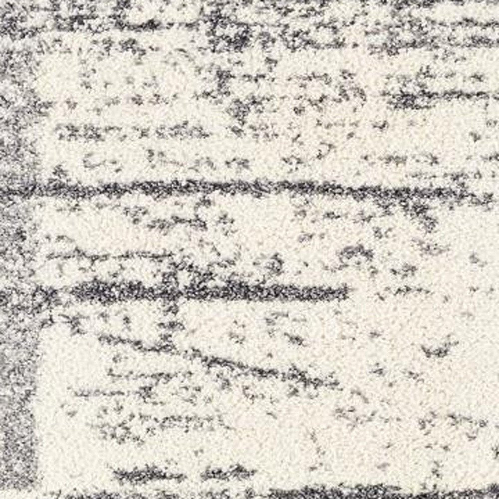 5' X 8' White And Gray Checkered Area Rug