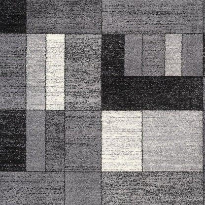 8' X 11' Gray Distressed Geometric Area Rug