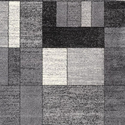 8' X 11' Gray Distressed Geometric Area Rug