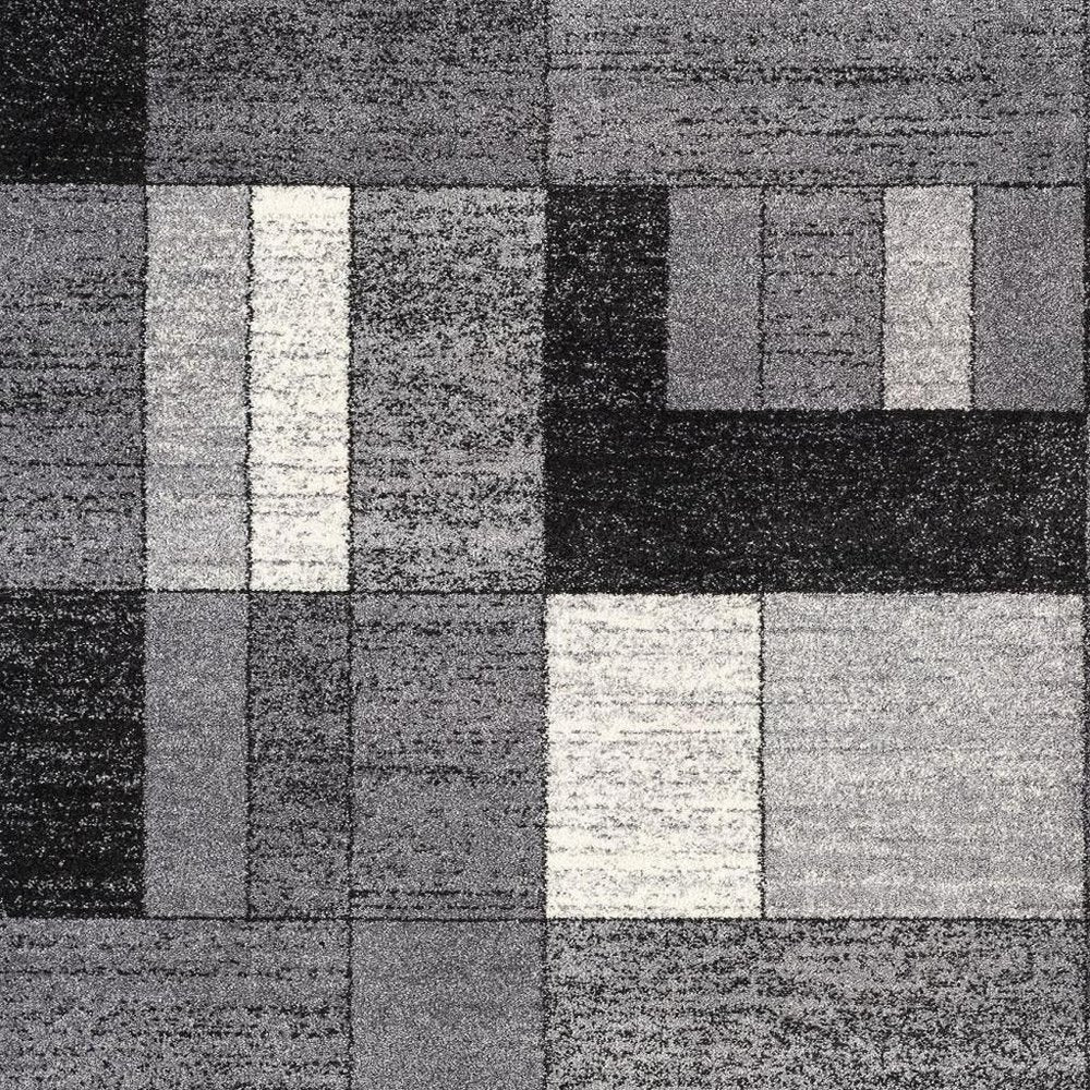 8' X 11' Gray Distressed Geometric Area Rug