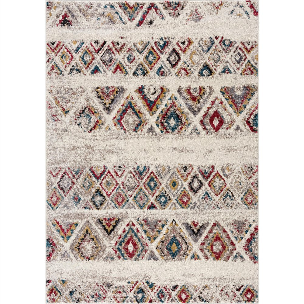 4' X 6' Cream Southwestern Area Rug