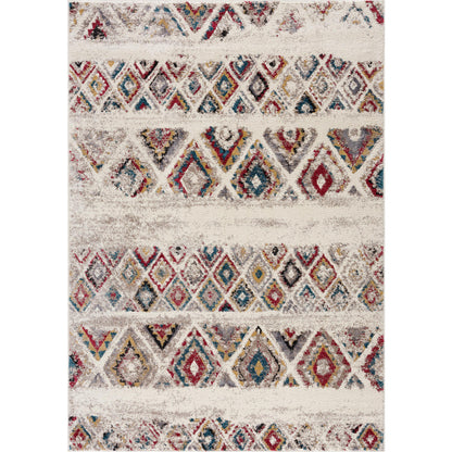 4' X 6' Cream Southwestern Area Rug