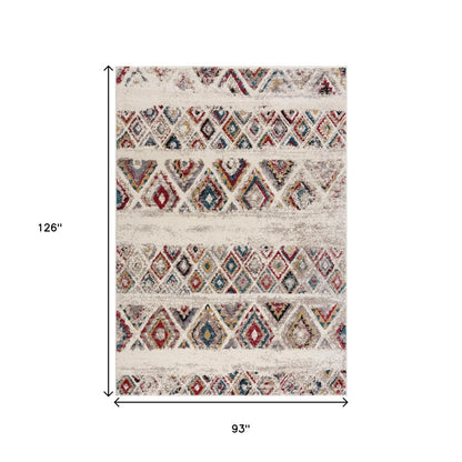 4' X 6' Cream Southwestern Area Rug