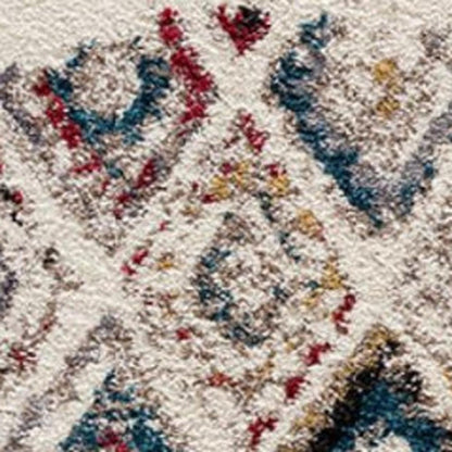 4' X 6' Cream Southwestern Area Rug