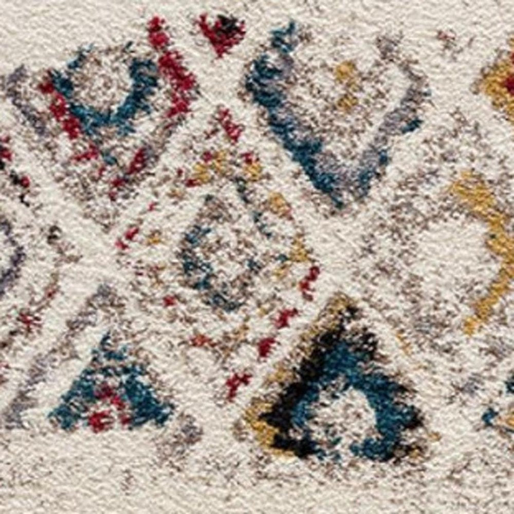 4' X 6' Cream Southwestern Area Rug