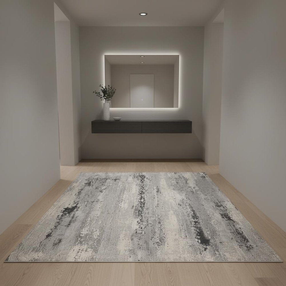 4' X 6' Gray Modern Abstract Area Rug