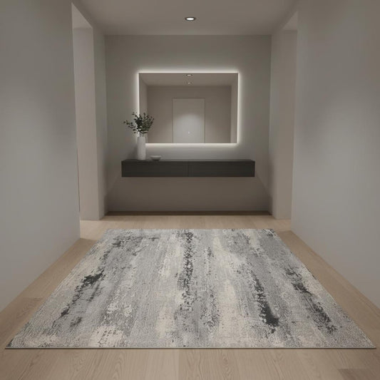 4' X 6' Gray Modern Abstract Area Rug