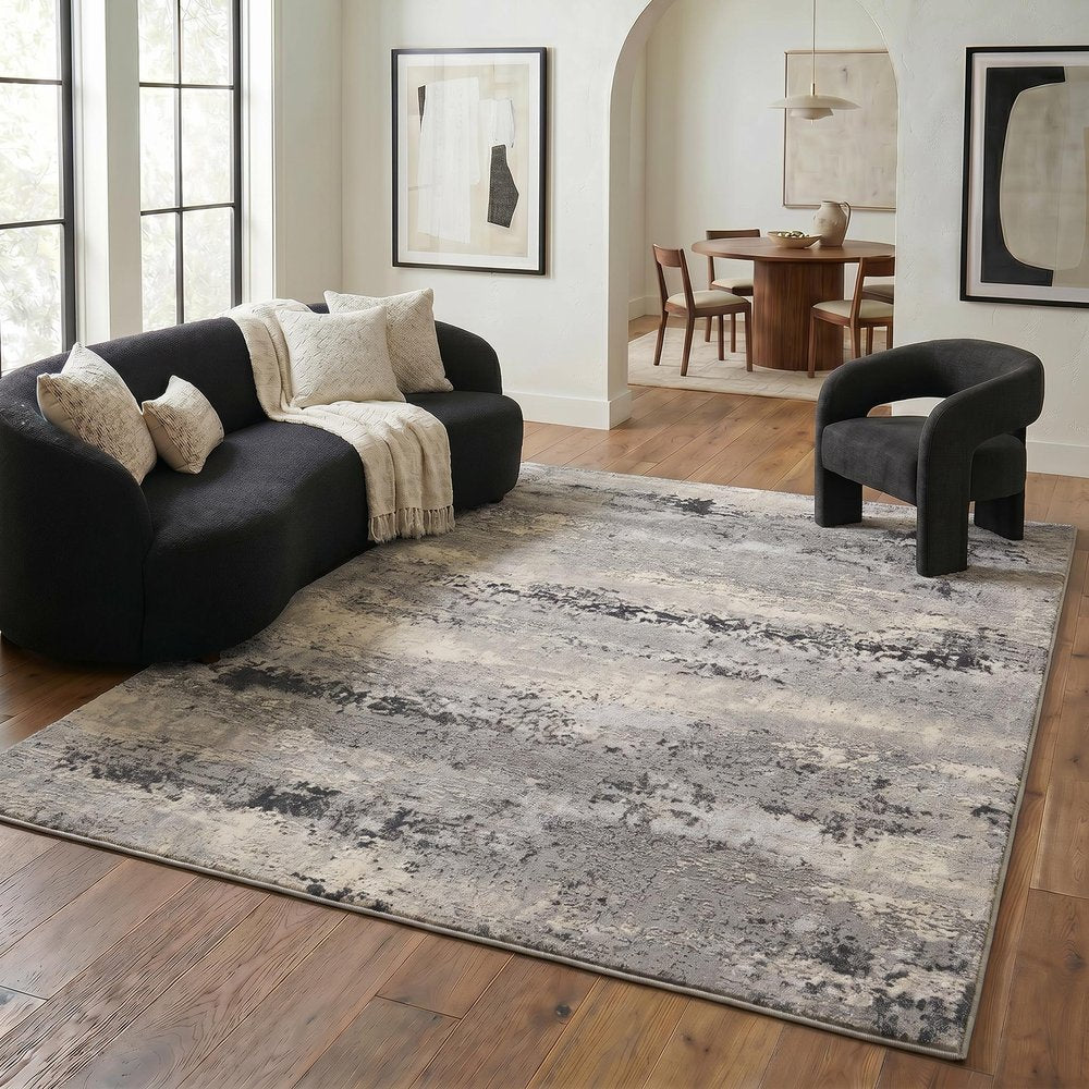 4' X 6' Gray Modern Abstract Area Rug