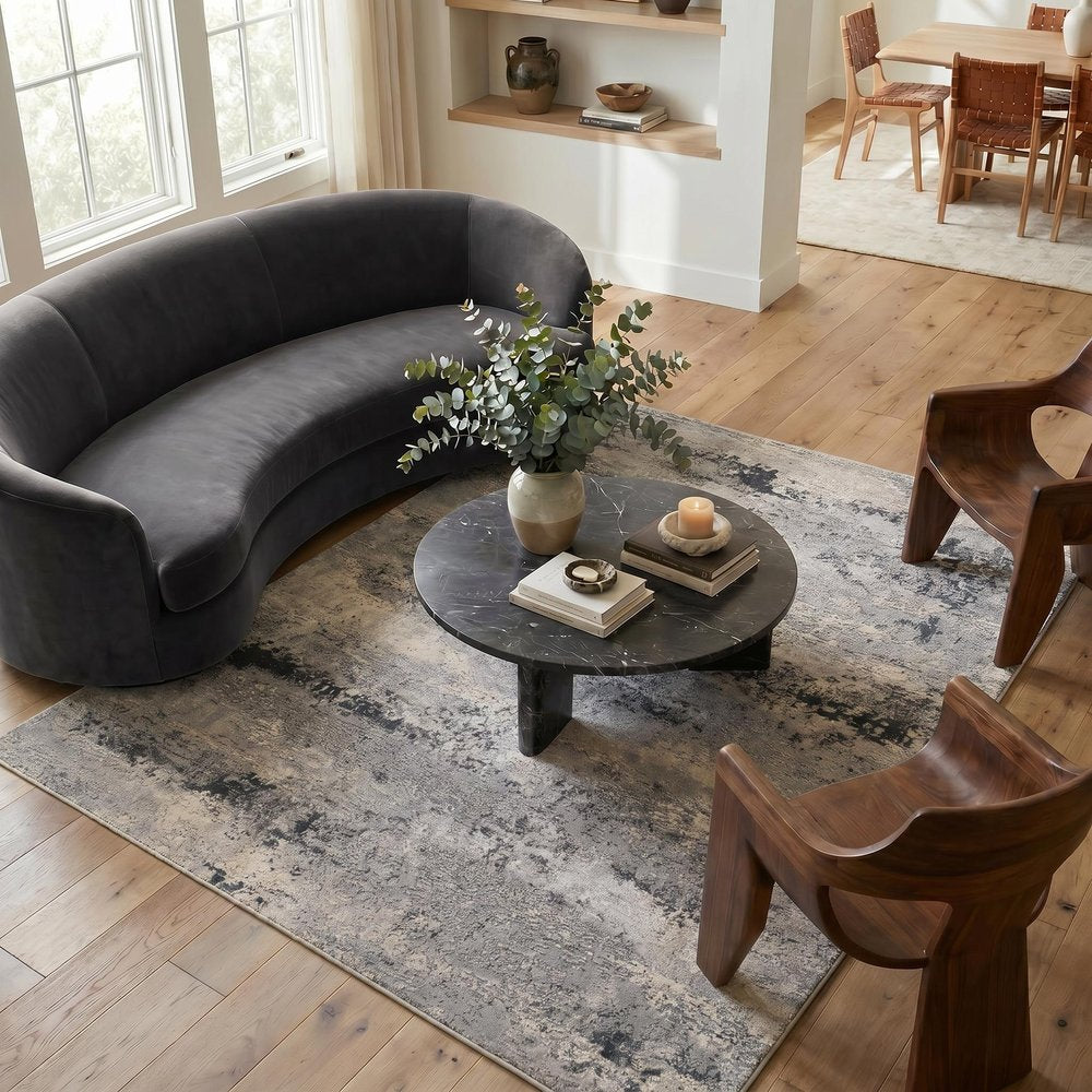 4' X 6' Gray Modern Abstract Area Rug
