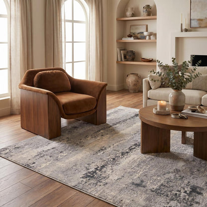4' X 6' Gray Modern Abstract Area Rug