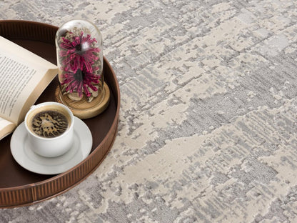 5' X 8' Grey Abstract Area Rug