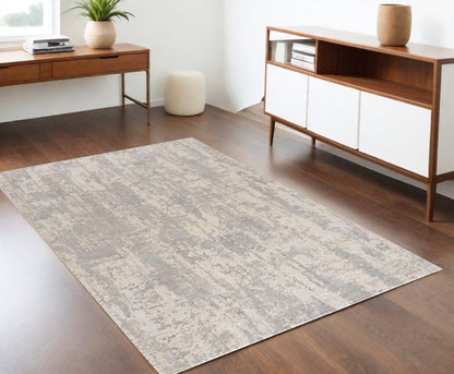 5' X 8' Grey Abstract Area Rug