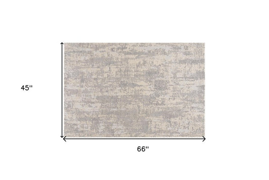 5' X 8' Grey Abstract Area Rug