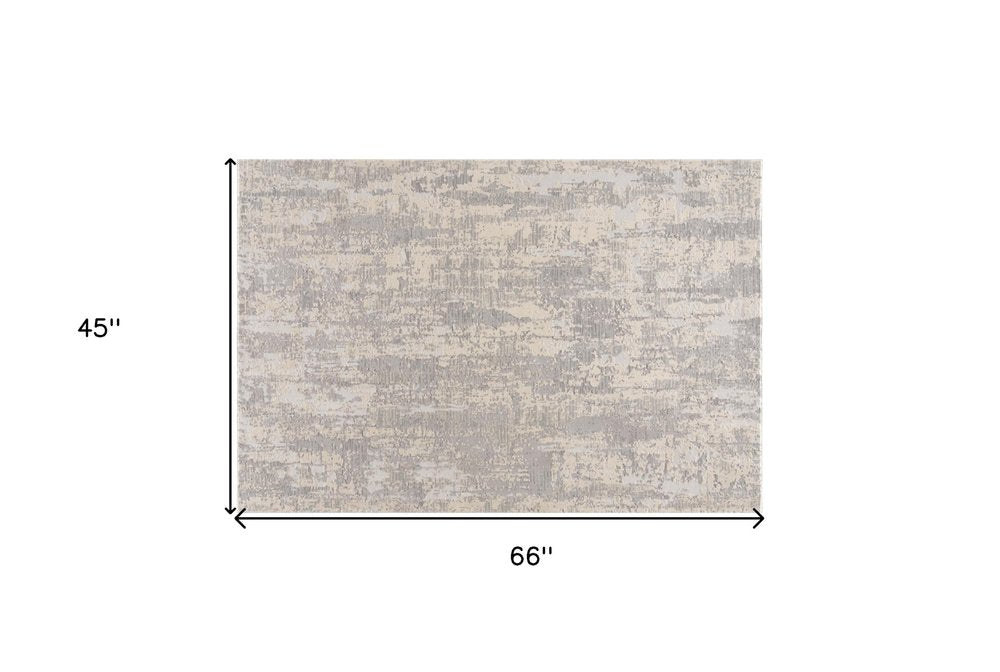 5' X 8' Grey Abstract Area Rug
