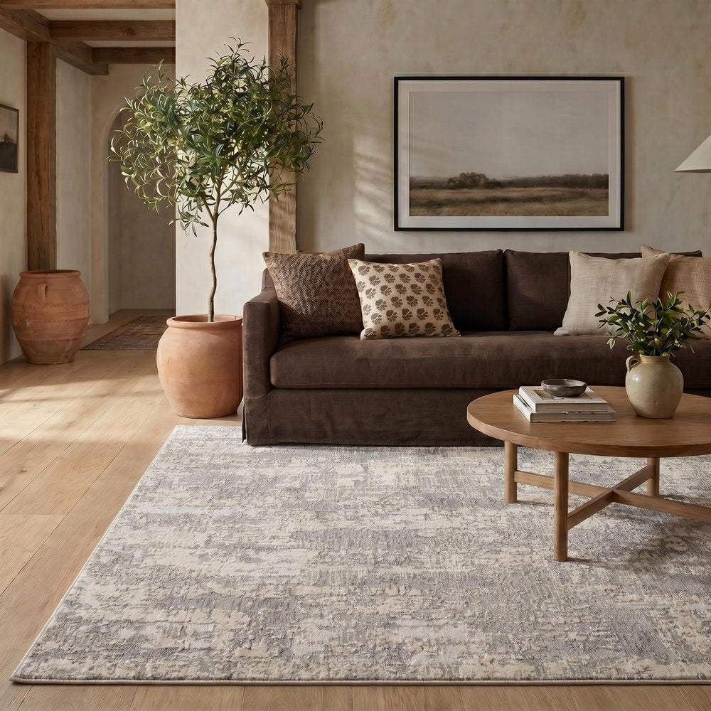 4' X 6' Gray Metro Modern Abstract Area Rug