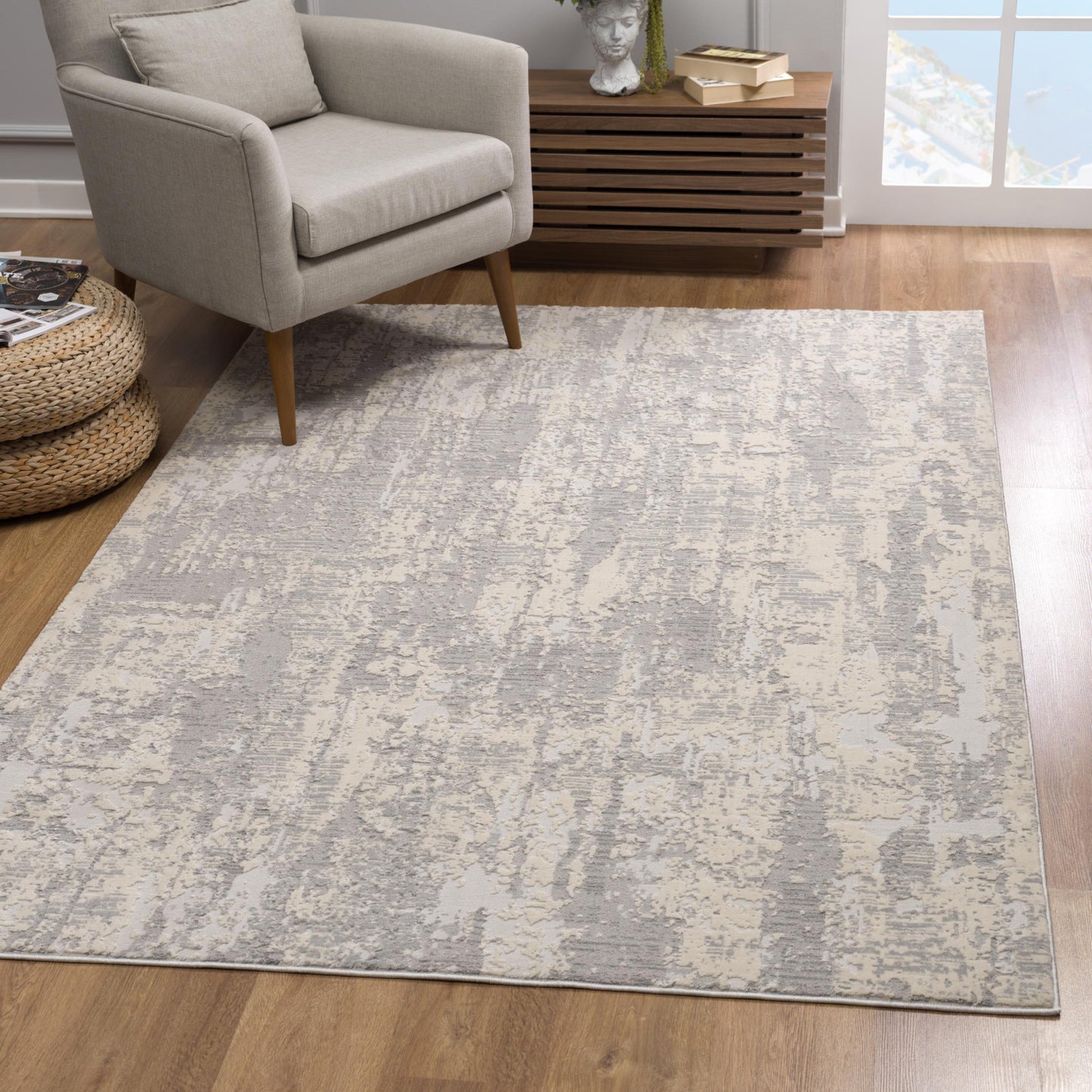 4' X 6' Gray Metro Modern Abstract Area Rug