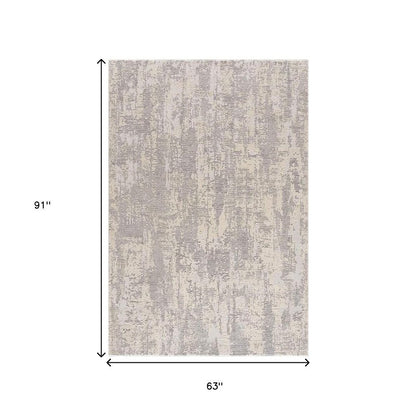 5' X 8' Grey Abstract Area Rug
