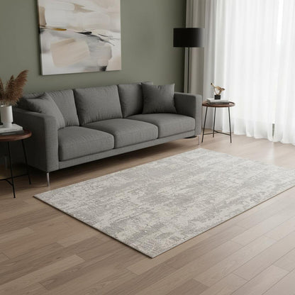 5' X 8' Grey Abstract Area Rug