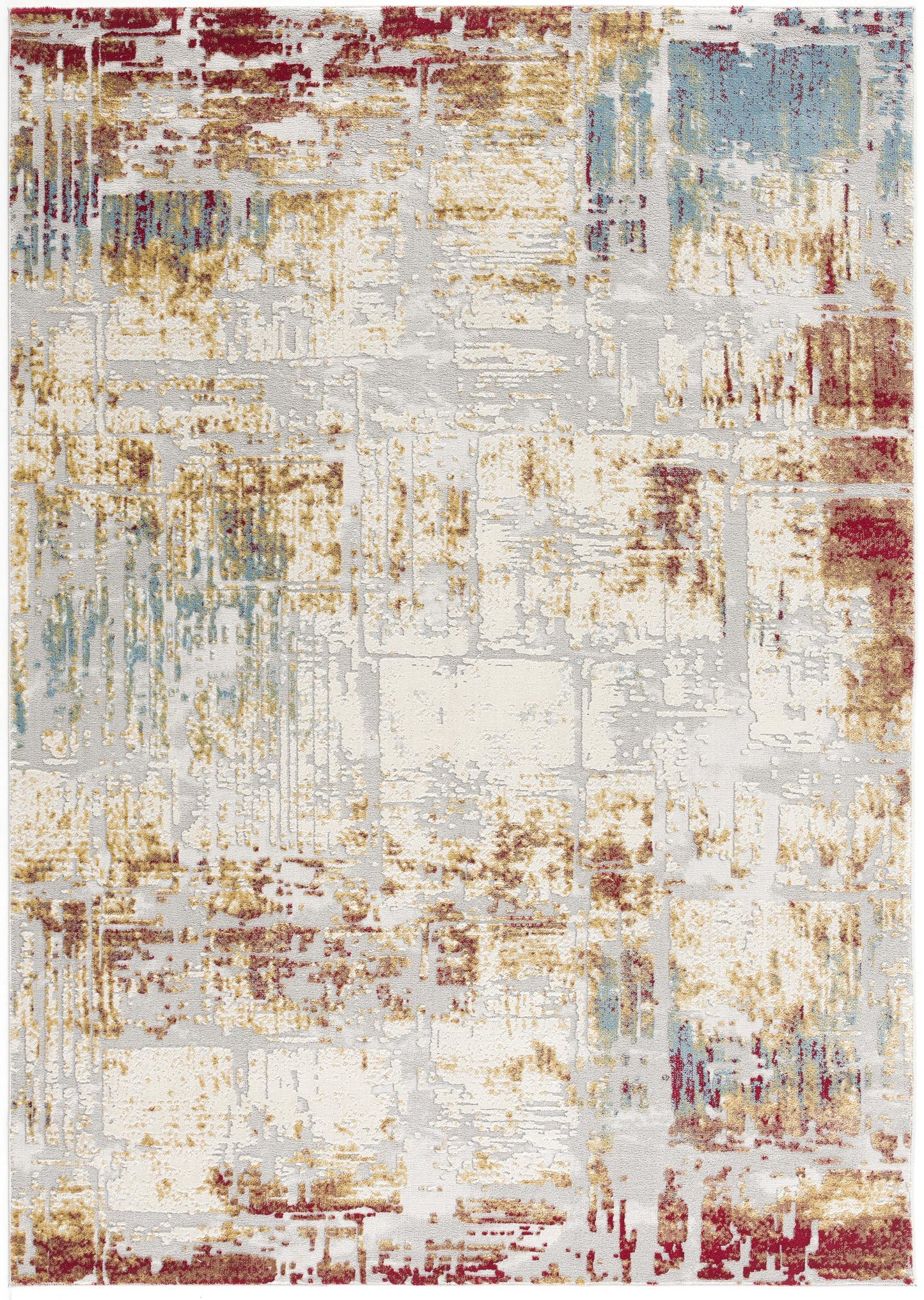 4' X 6' Abstract Beige And Gold Modern Area Rug