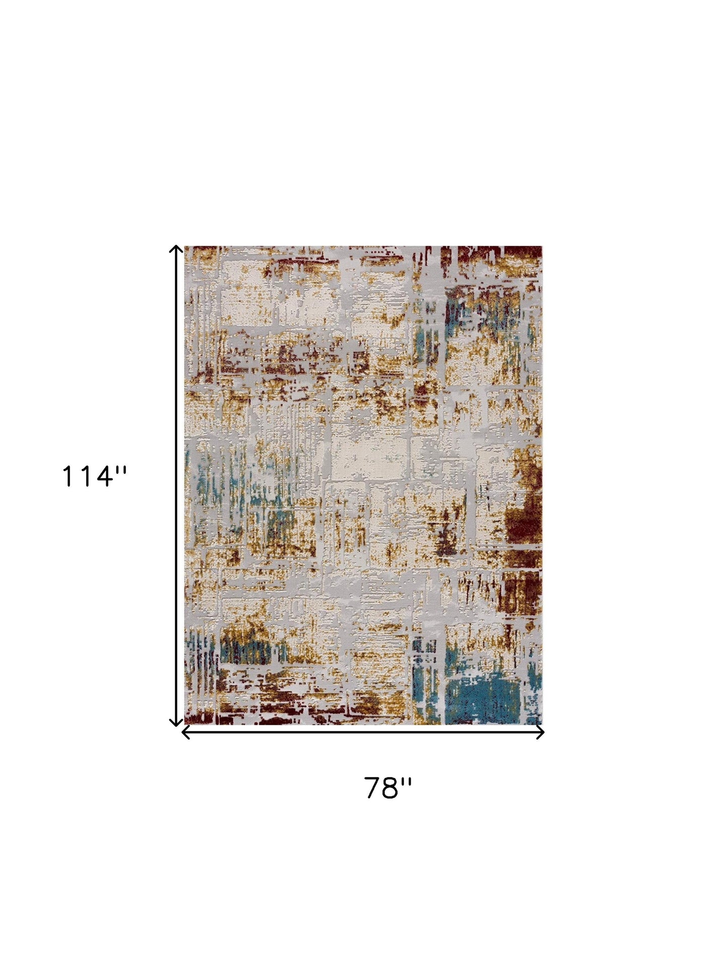 4' X 6' Abstract Beige And Gold Modern Area Rug