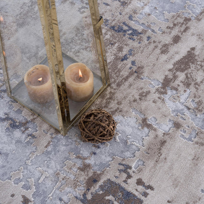 4' X 6' Beige And Ivory Abstract Area Rug