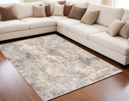 4' X 6' Beige And Ivory Abstract Area Rug