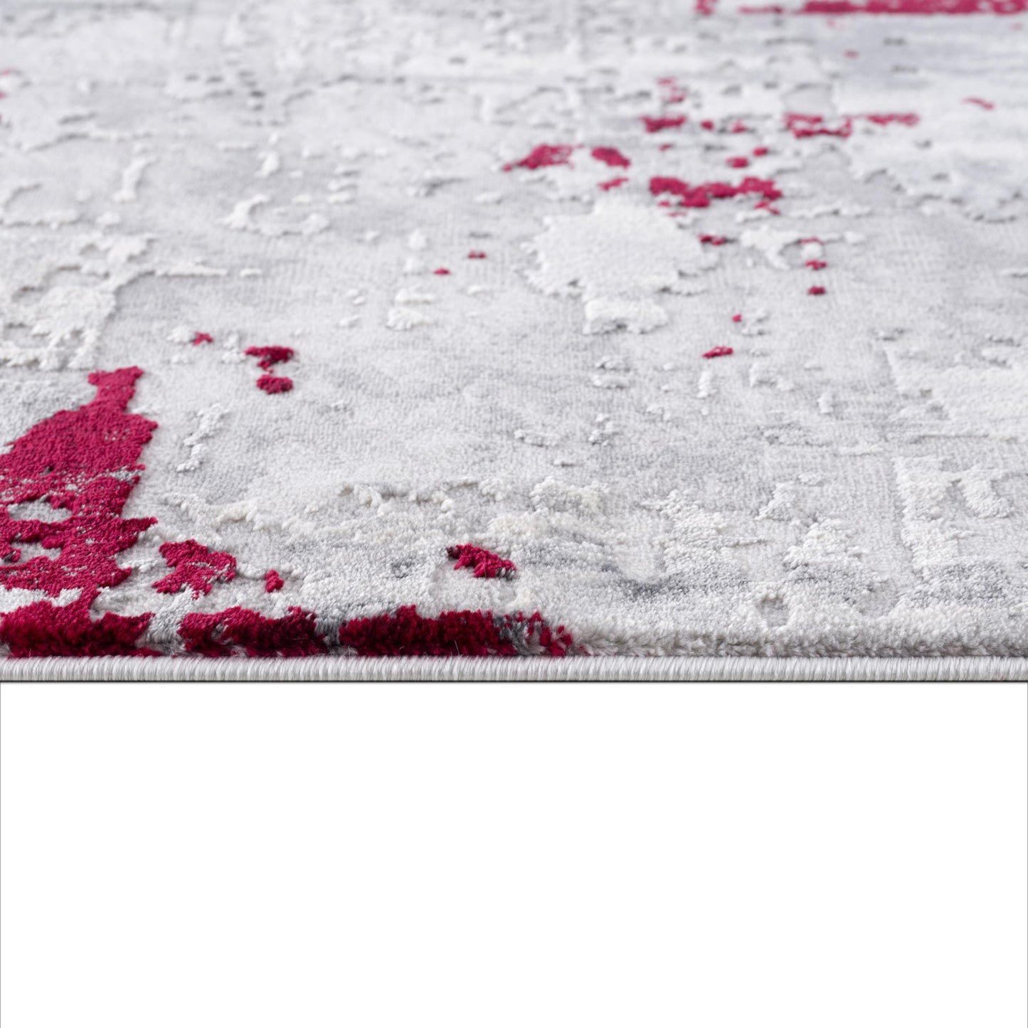 3' X 5' Red Abstract Dhurrie Area Rug