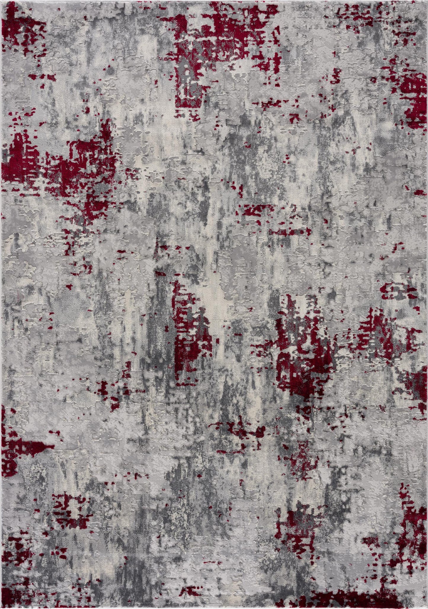 5' X 7' Red Abstract Dhurrie Area Rug