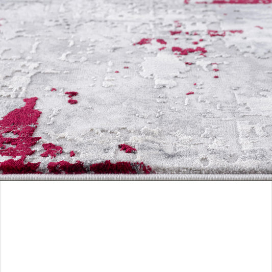 8' X 10' Red and Gray Modern Abstract Area Rug