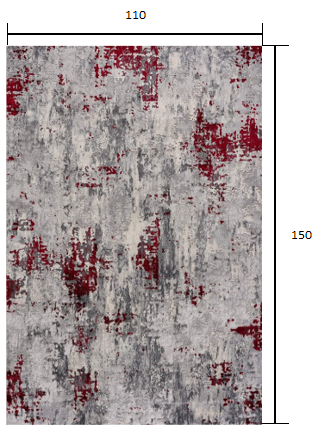 5' X 7' Red Abstract Dhurrie Area Rug