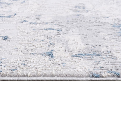 5' X 8' Blue And Ivory Abstract Strokes Area Rug