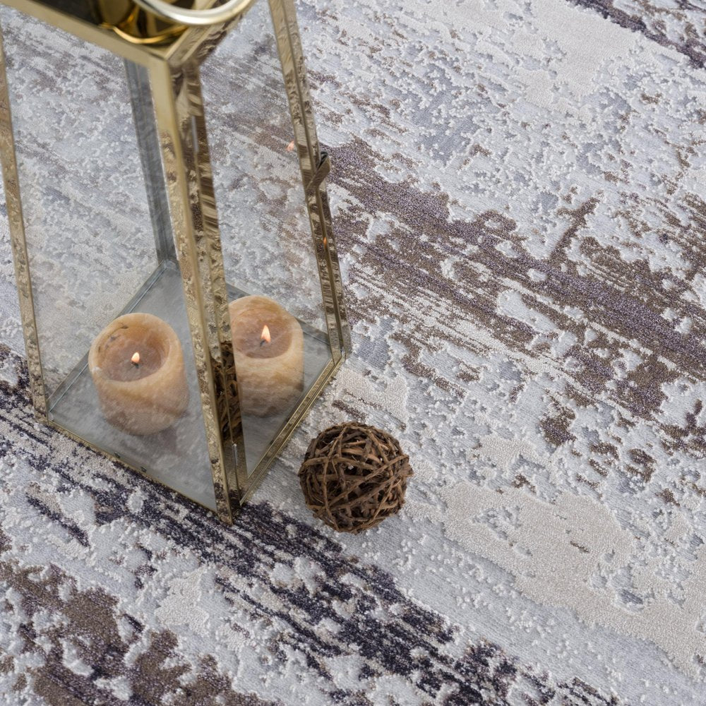 6' X 9' Violet Abstract Dhurrie Area Rug