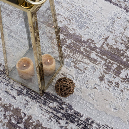 6' X 9' Violet Abstract Dhurrie Area Rug