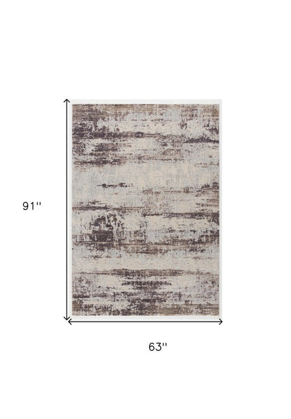 5' X 7' Violet Abstract Dhurrie Area Rug