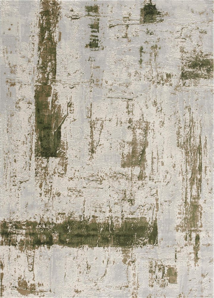 4' X 6' Green Abstract Dhurrie Area Rug