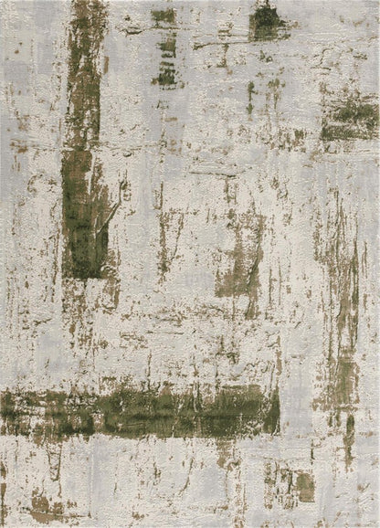 4' X 6' Green Abstract Dhurrie Area Rug