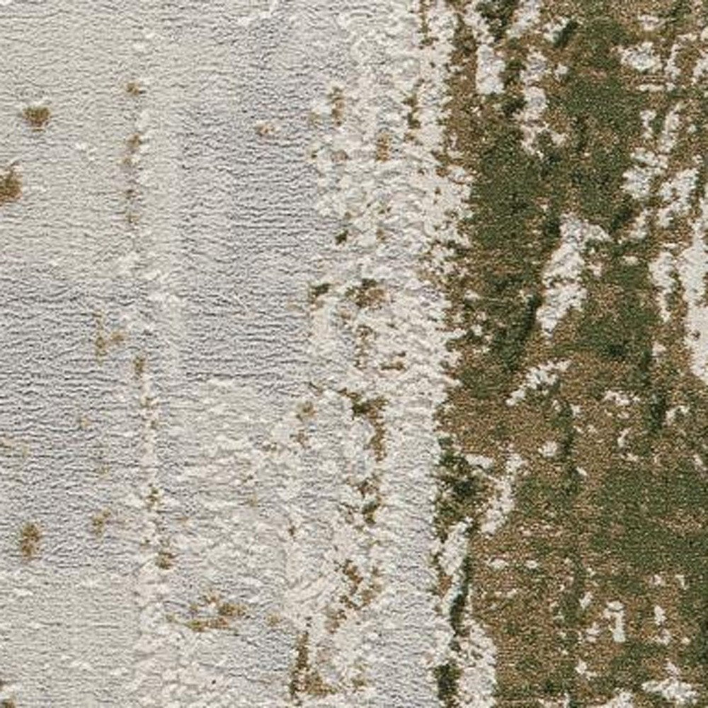 4' X 6' Green Abstract Dhurrie Area Rug