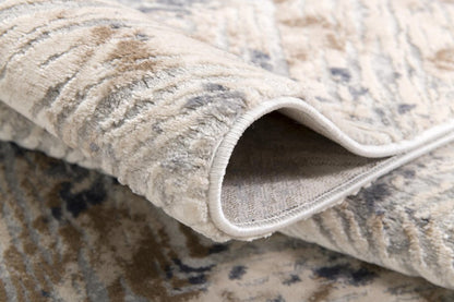 3' X 5' Beige Abstract Printed Area Rug