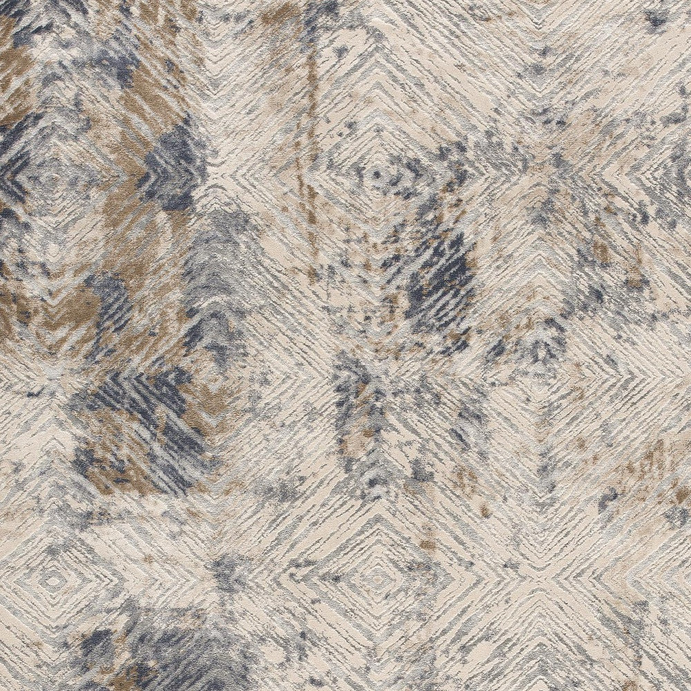 4' X 6' Beige Abstract Printed Area Rug