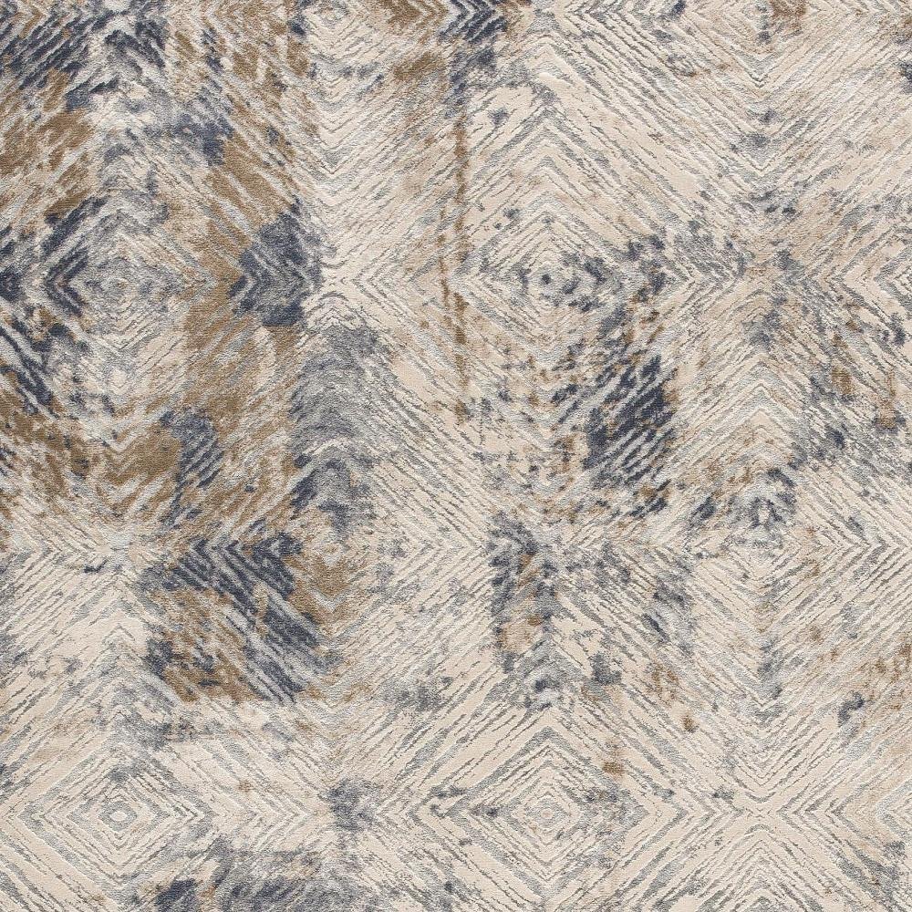 5' X 8' Ivory And Beige Abstract Diamonds Area Rug