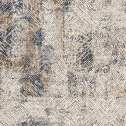 5' X 8' Ivory And Beige Abstract Diamonds Area Rug