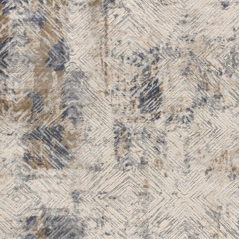 8' X 10' Beige Abstract Printed Area Rug