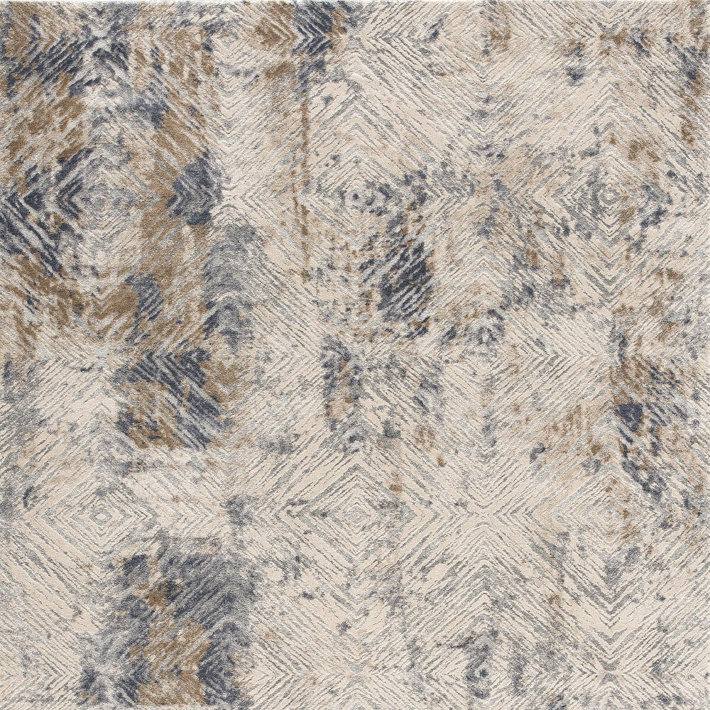 4' X 6' Beige Abstract Printed Area Rug