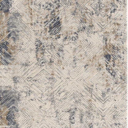 5' X 8' Ivory And Beige Abstract Diamonds Area Rug