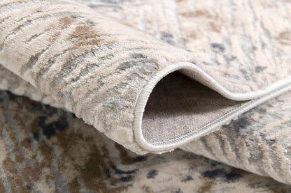 6' X 9' Beige Abstract Printed Area Rug